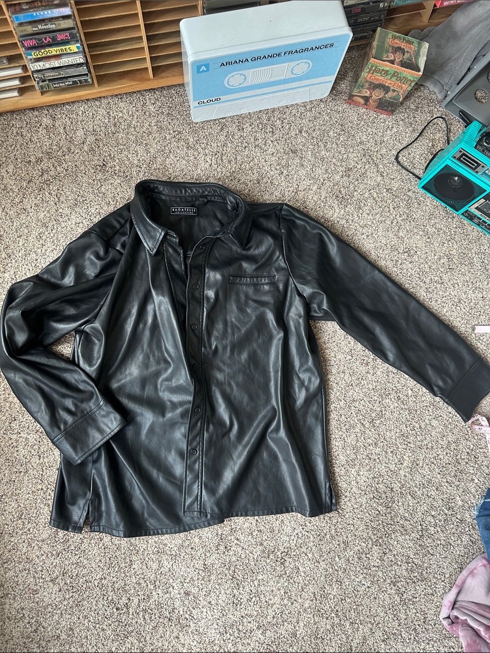 Black Faux-Leather Jacket